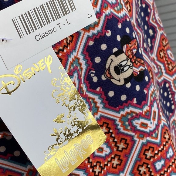 LuLaRoe Minnie Mouse Classic T Orange Blue Size L Women’s Top NWT - Picture 7 of 12